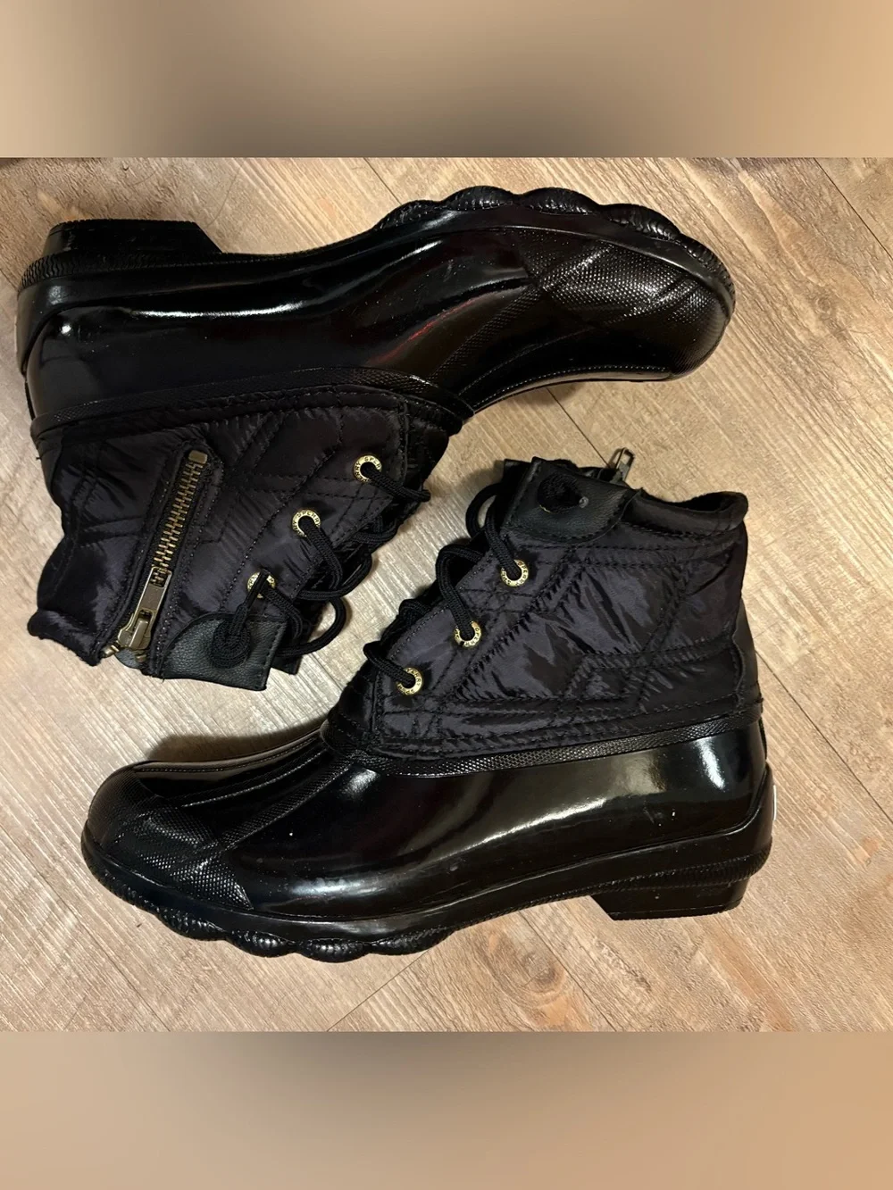 Sperry Syren Gulf Duck Rain Boots 7.5 Black